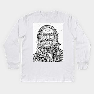 GERONIMO ink portrait.2 Kids Long Sleeve T-Shirt